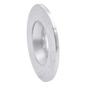 Audi A6 Quattro Brake Rotor (1) - Rear Right - R1 Concepts - Drilled & Slotted - Silver - `05-`11